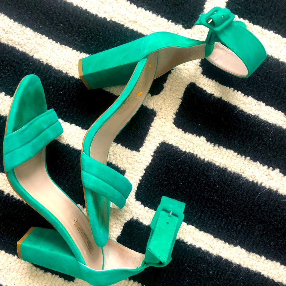 Teal Zara heeled sandals
